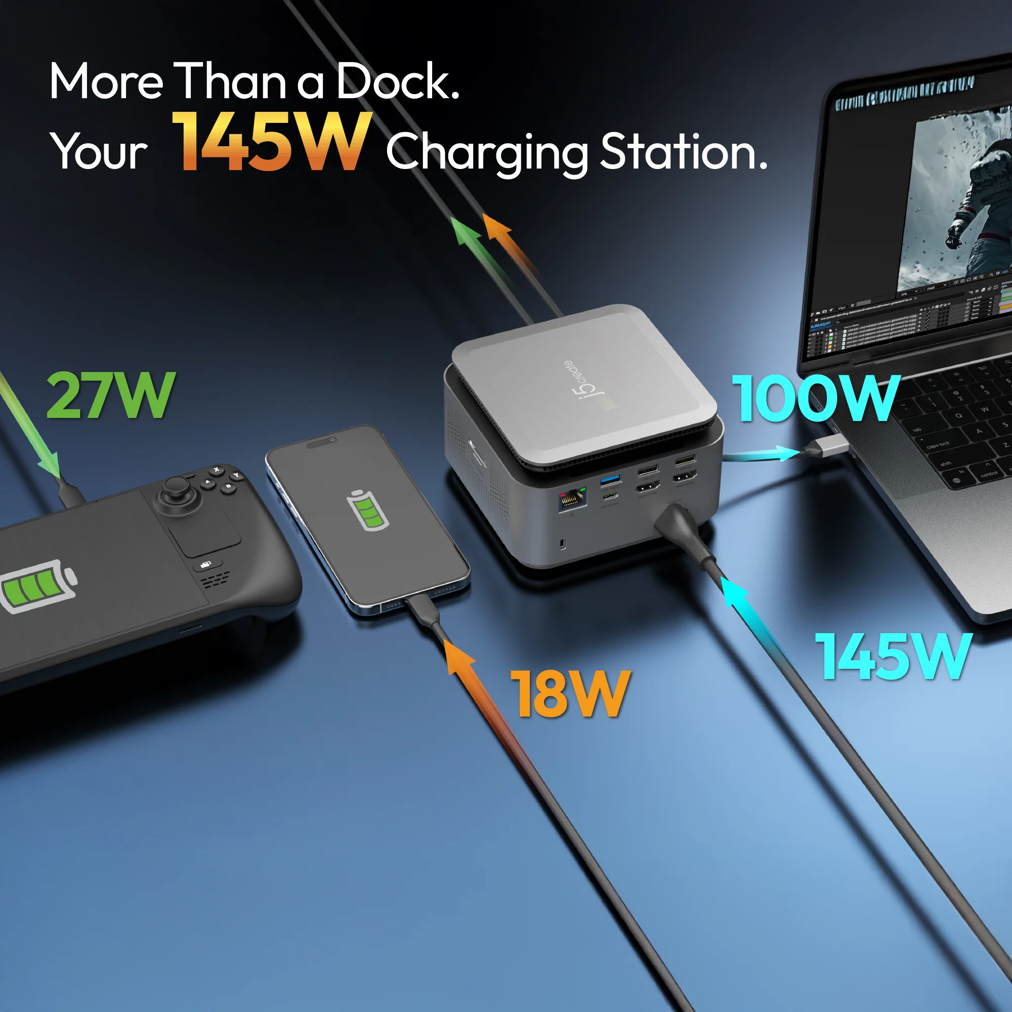 Dual 4K Powerbase Docking Station with Cable Management - Image 9