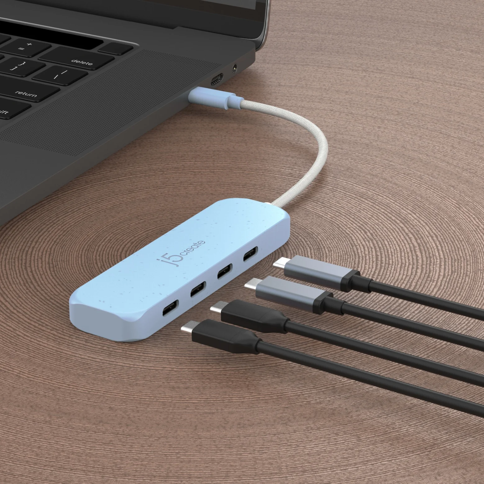 Eco-Friendly USB-C® to 4-Port Type-C & Type-A Gen 2 Hub - Image 22