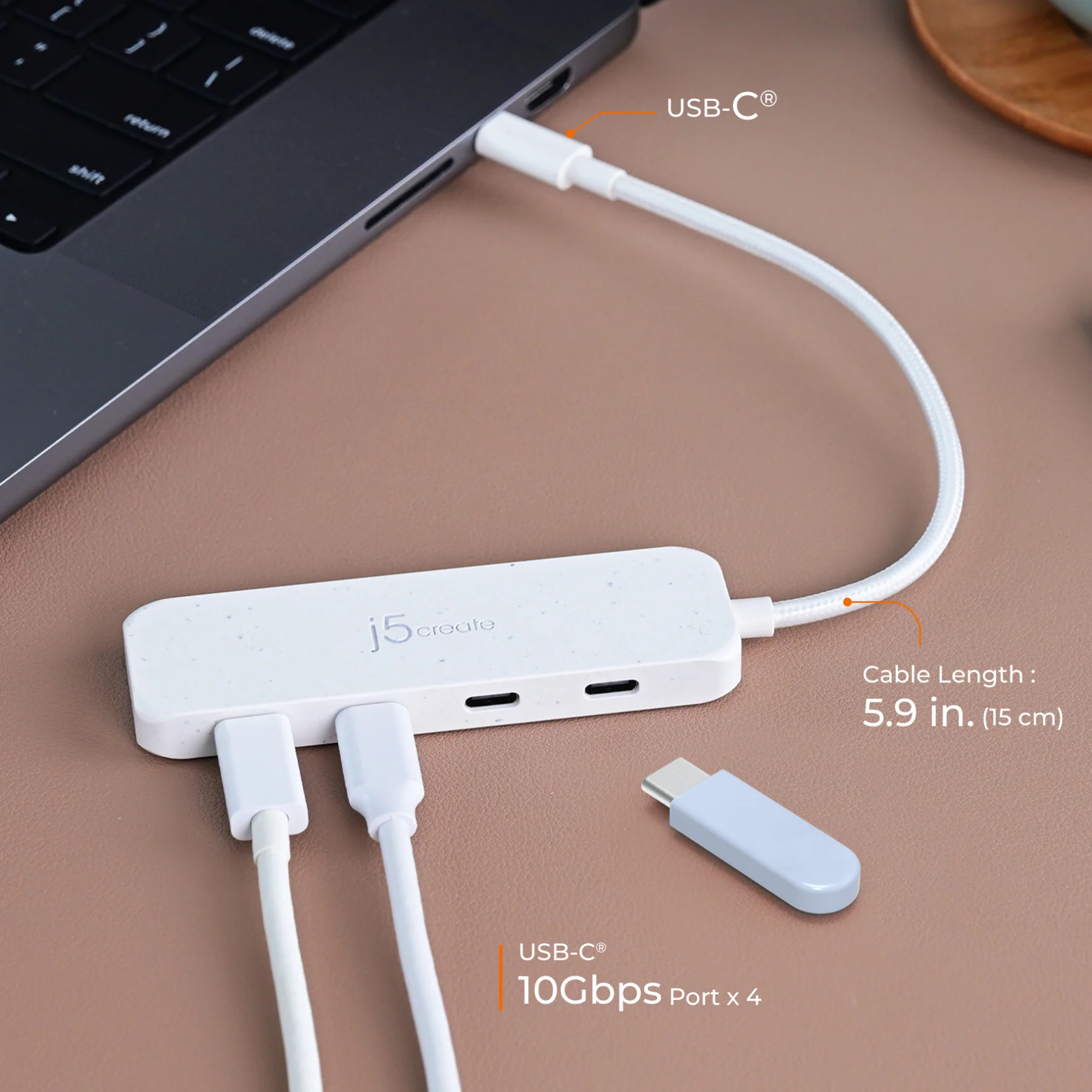 Eco-Friendly USB-C® to 4-Port Type-C Gen 2 Hub - Image 15