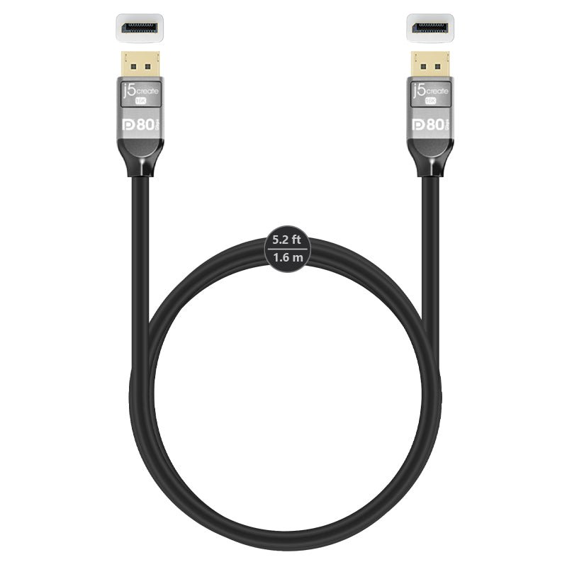 VESA® Certified 16K DisplayPort™ 2.1 80Gbps Cable - Image 3