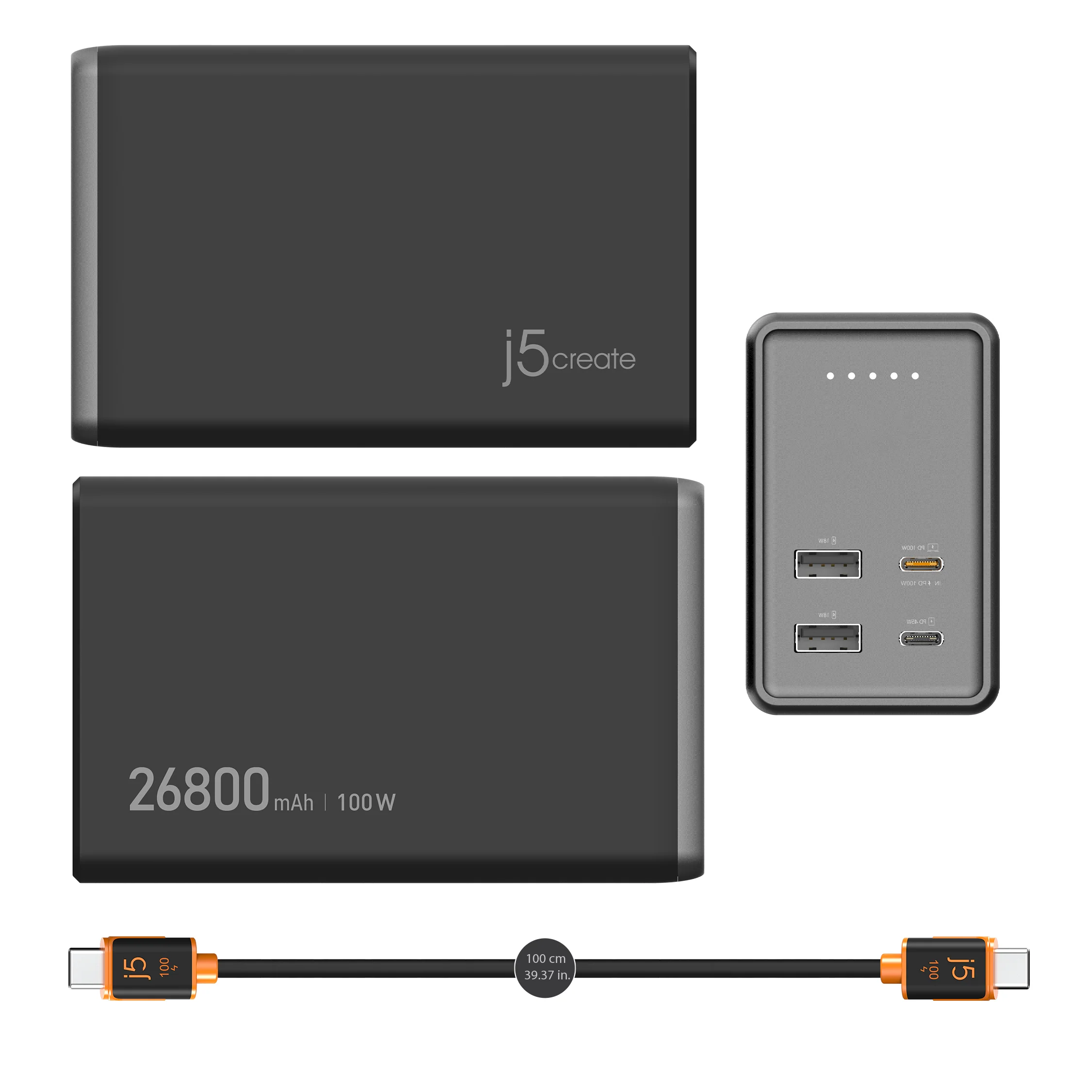 26800mAh PD 100W 4-Port Power Bank - Image 3
