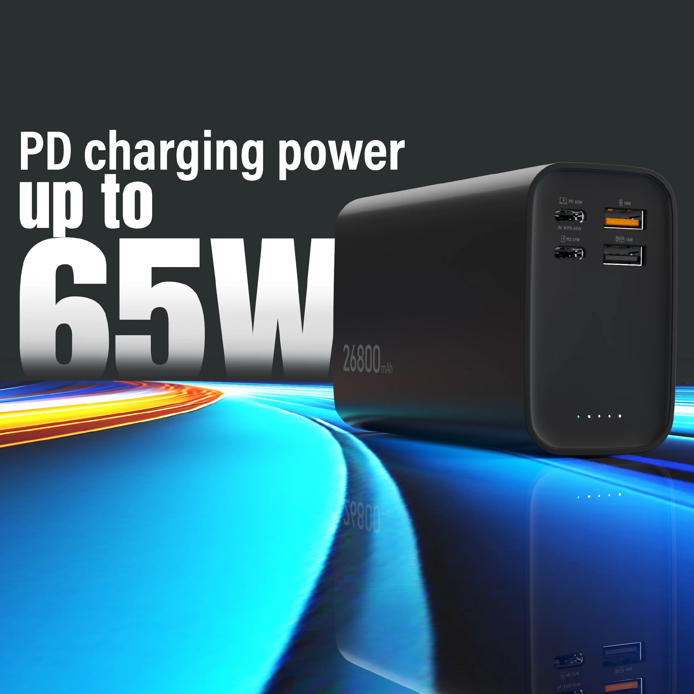 26800mAh PD 65W 4-Port Power Bank - Image 5