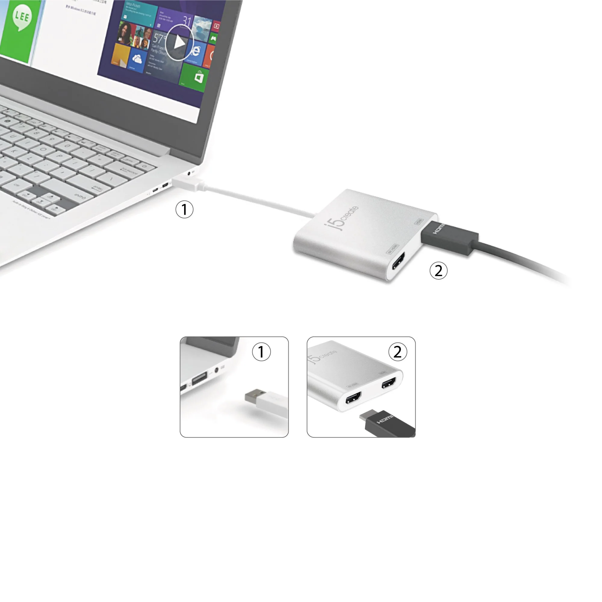 USB™ 3.0 to Dual HDMI™ Multi-Monitor Adapter - Image 10