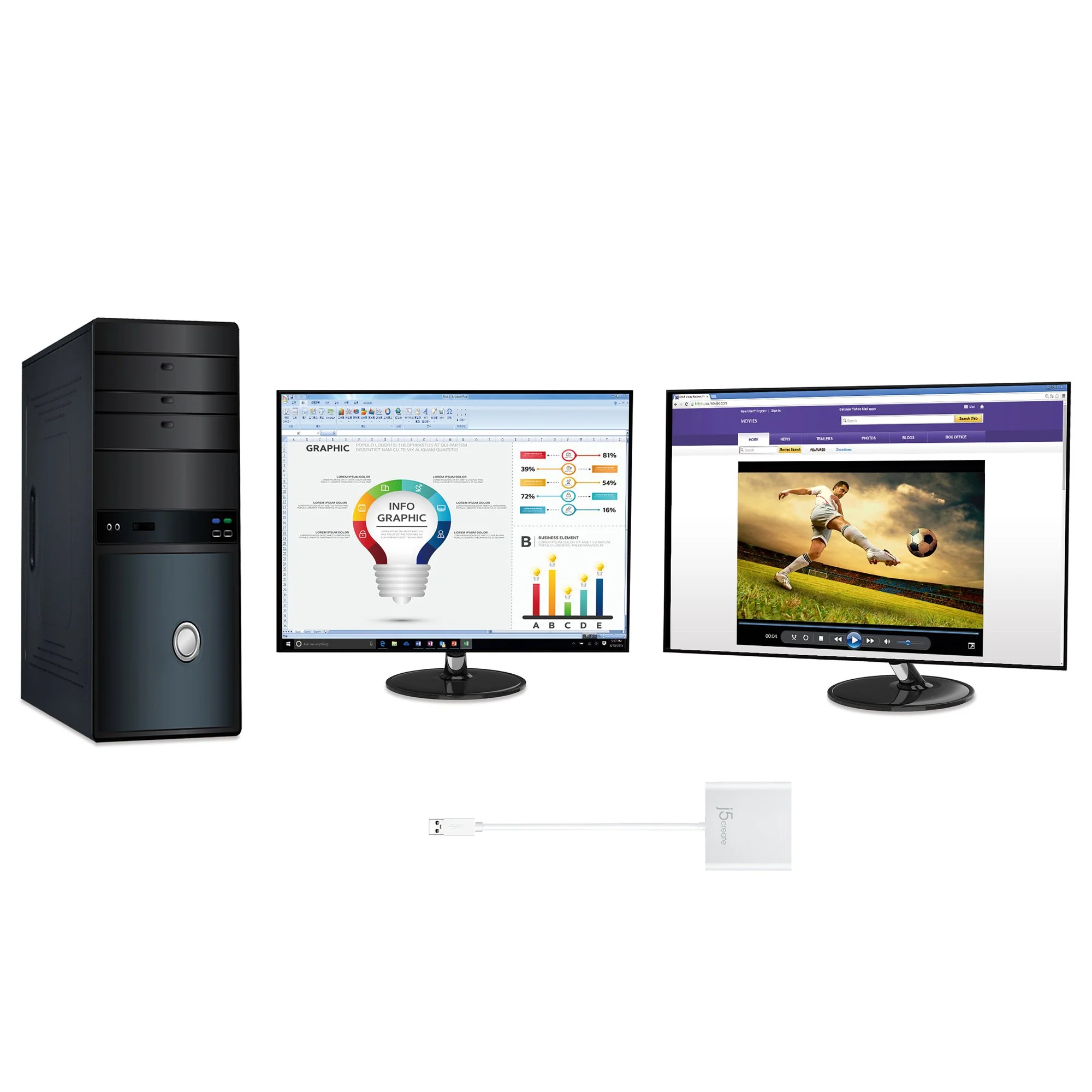 USB™ 3.0 to Dual HDMI™ Multi-Monitor Adapter - Image 6