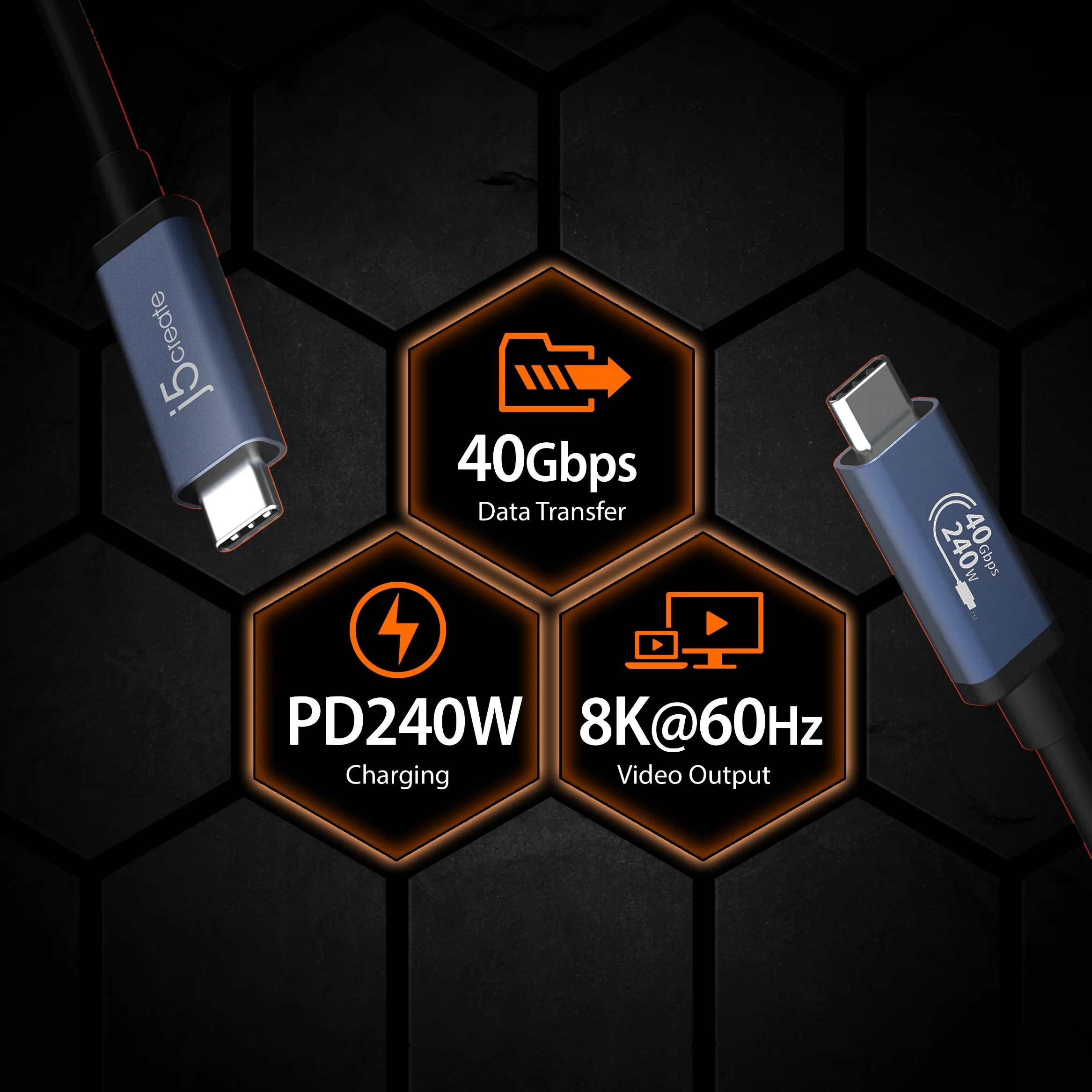 USB 40Gbps 240W USB Type-C® Cable - Image 6