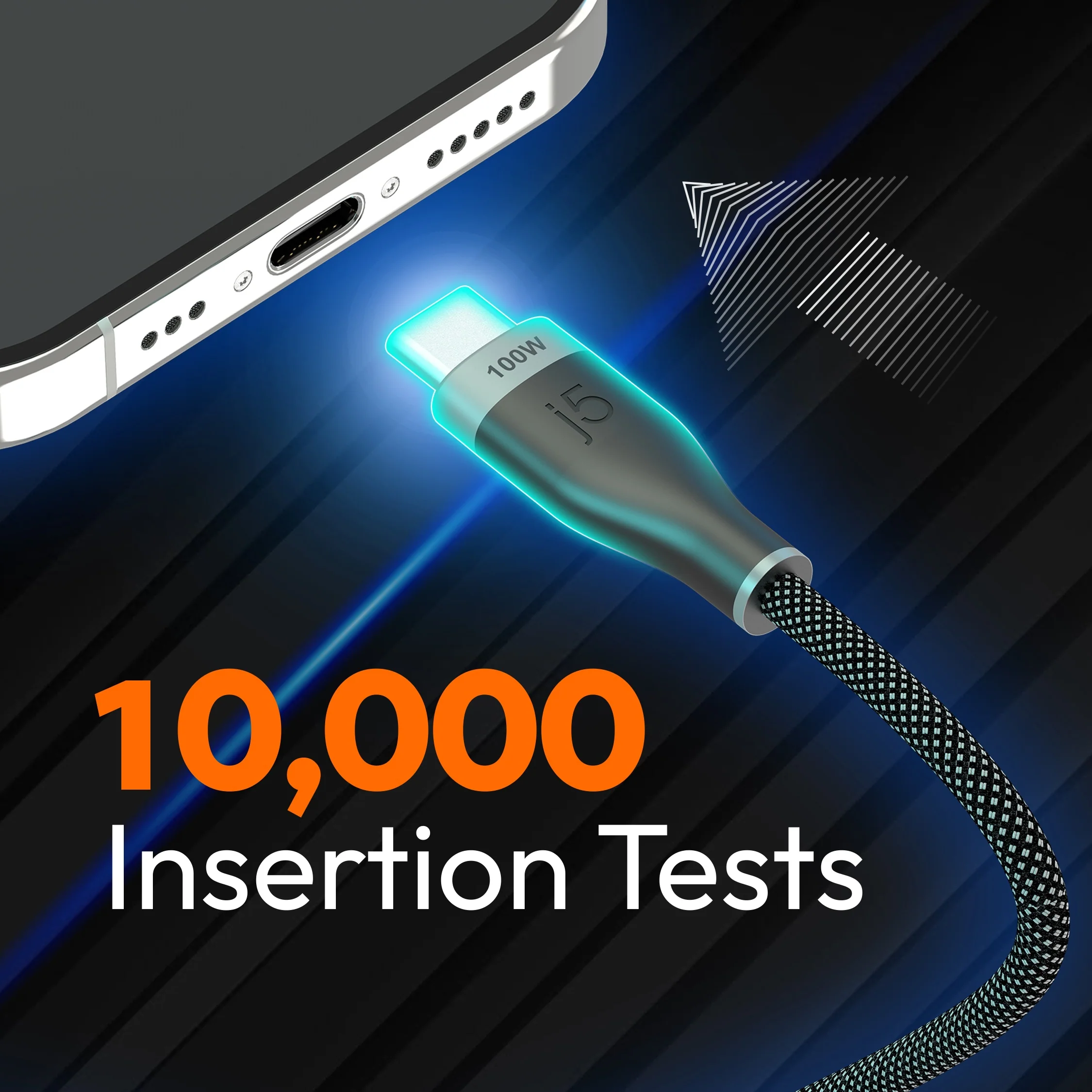USB-C® 100W Ultra Soft Double-Braided Fast Charging Cable 6.56 FT - Image 4