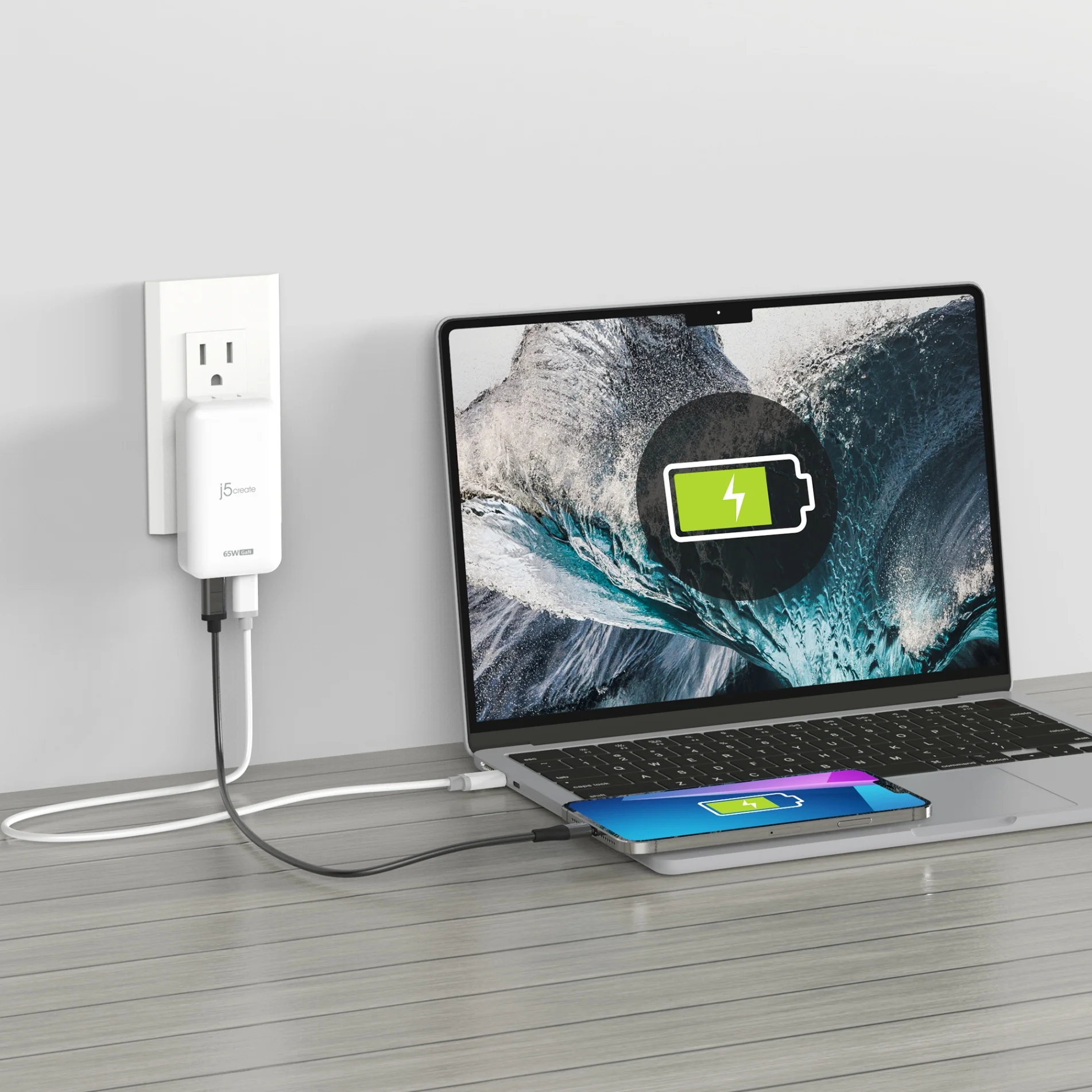 65W GaN Slim PD USB-C® 2-Port Charger - Image 4