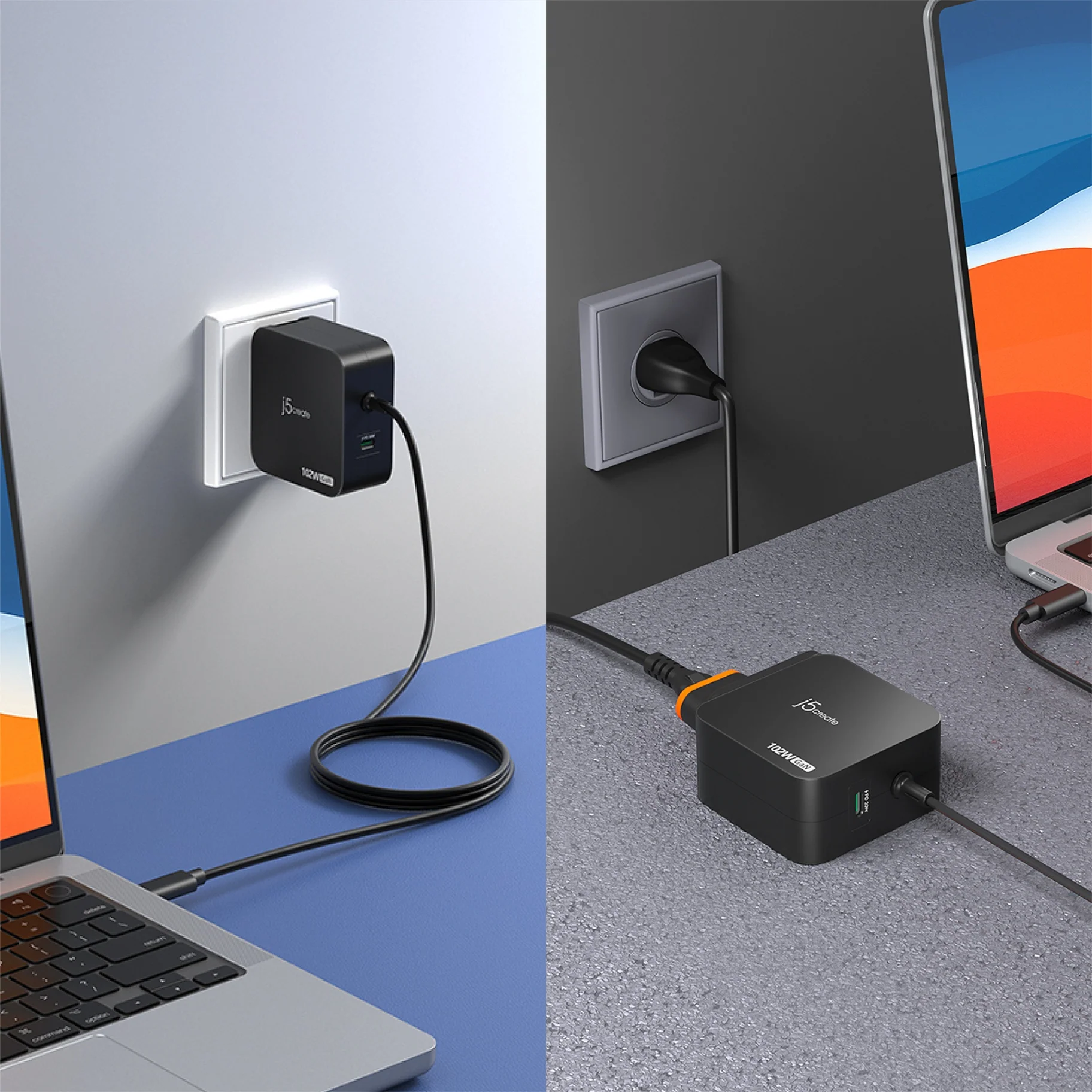 102W Nano Super Charger for USB-C® 2-Port (GaN Power) With AC Extension Kits - Image 4