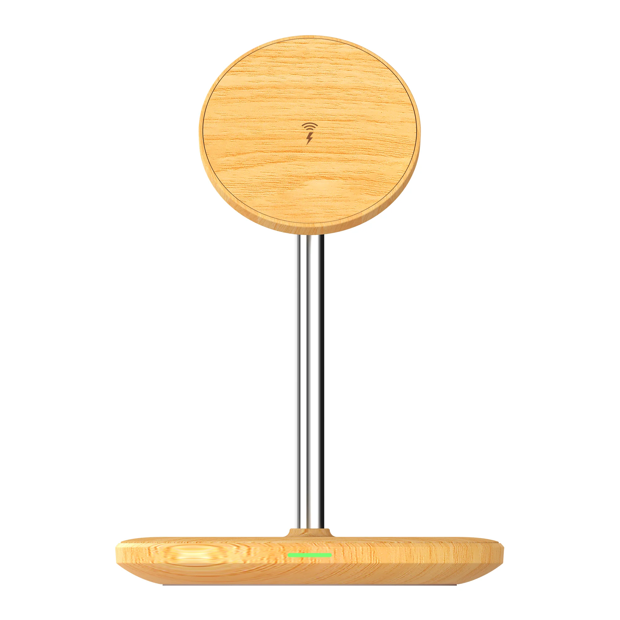 Wood Grain 2-in-1 Magnetic Wireless Charging Stand - Image 2